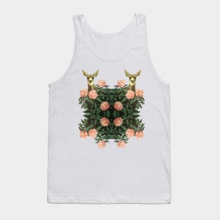 Deers Retro Vintage Floral Pattern Tank Top